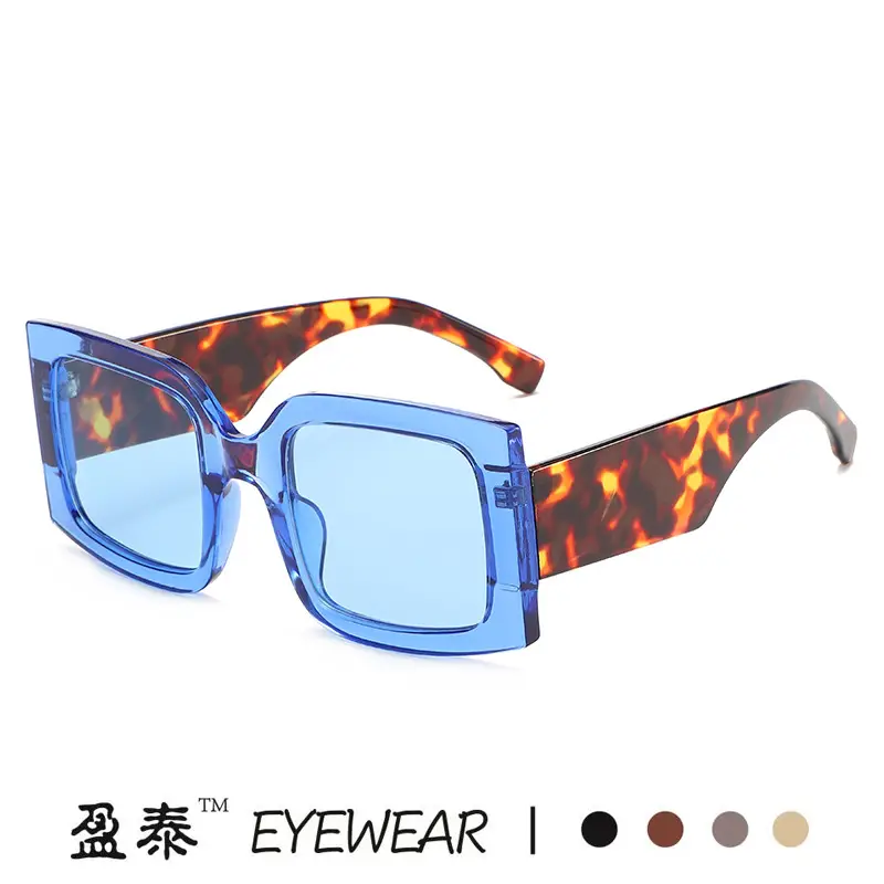 Red Double Gray Square Sunglasses Wide Frame Retro Style - Image 10