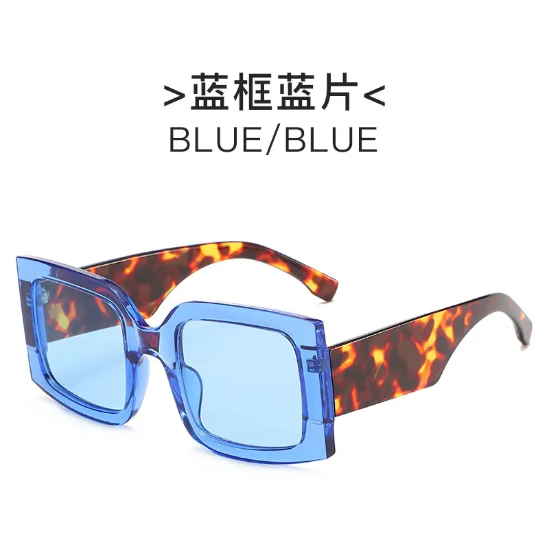 Red Double Gray Square Sunglasses Wide Frame Retro Style - Image 4