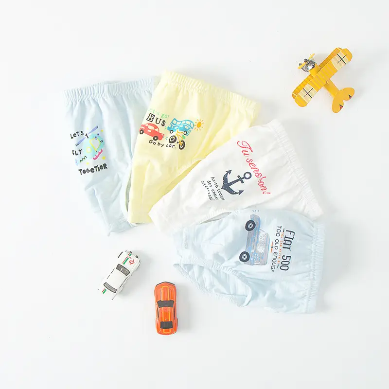 Children's Pure Cotton Seamless Underwear 4-Pack for Boys