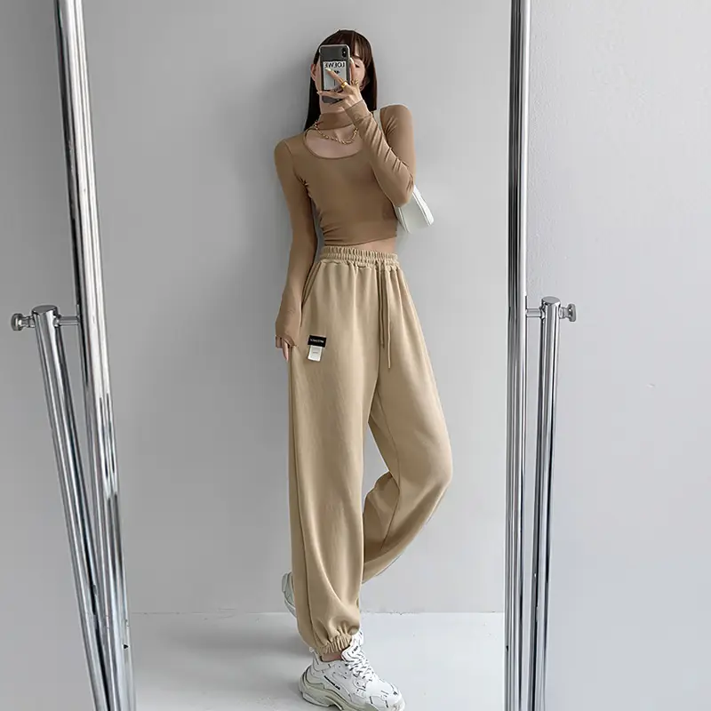Women's 2024 Summer Sports Pants Grey Loose High Street - Image 7