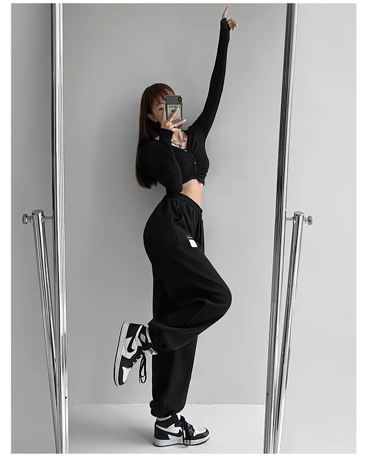 Women's 2024 Summer Sports Pants Grey Loose High Street — feature 10