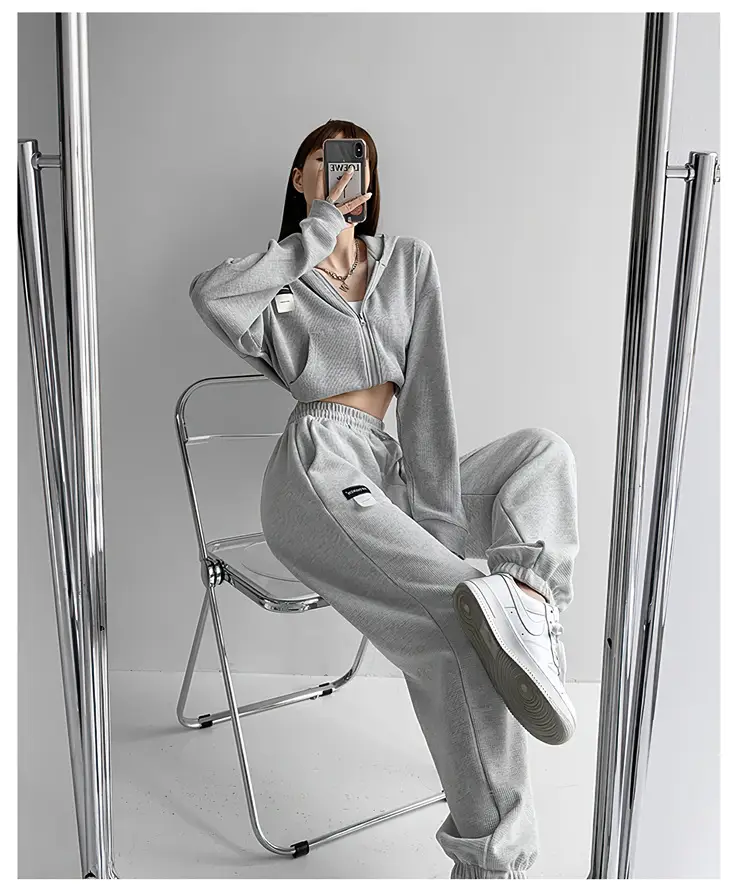Women's 2024 Summer Sports Pants Grey Loose High Street — feature 13
