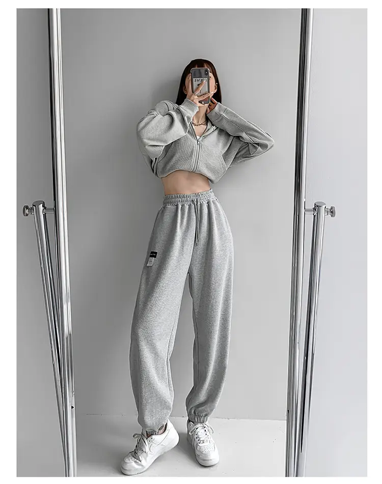 Women's 2024 Summer Sports Pants Grey Loose High Street — feature 14