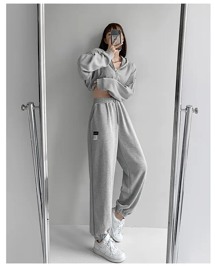 Women's 2024 Summer Sports Pants Grey Loose High Street — feature 15
