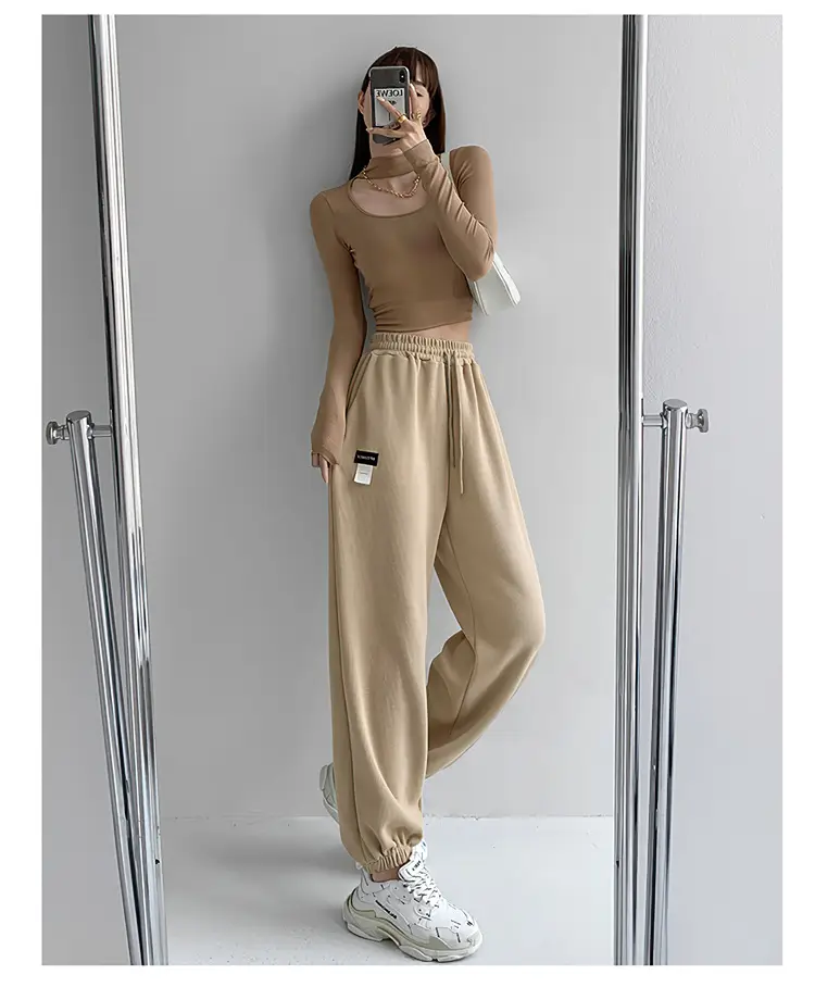 Women's 2024 Summer Sports Pants Grey Loose High Street — feature 5
