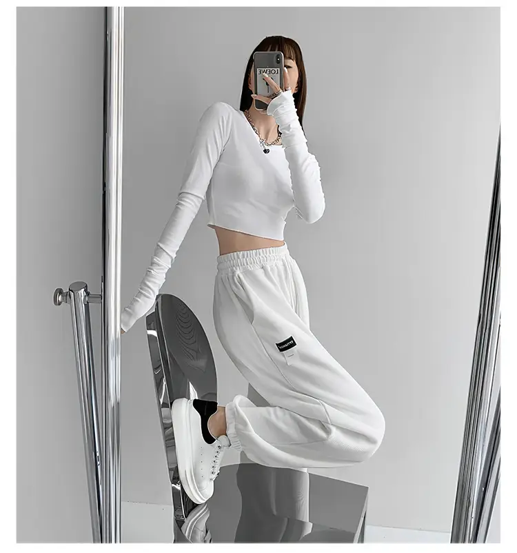 Women's 2024 Summer Sports Pants Grey Loose High Street — feature 6