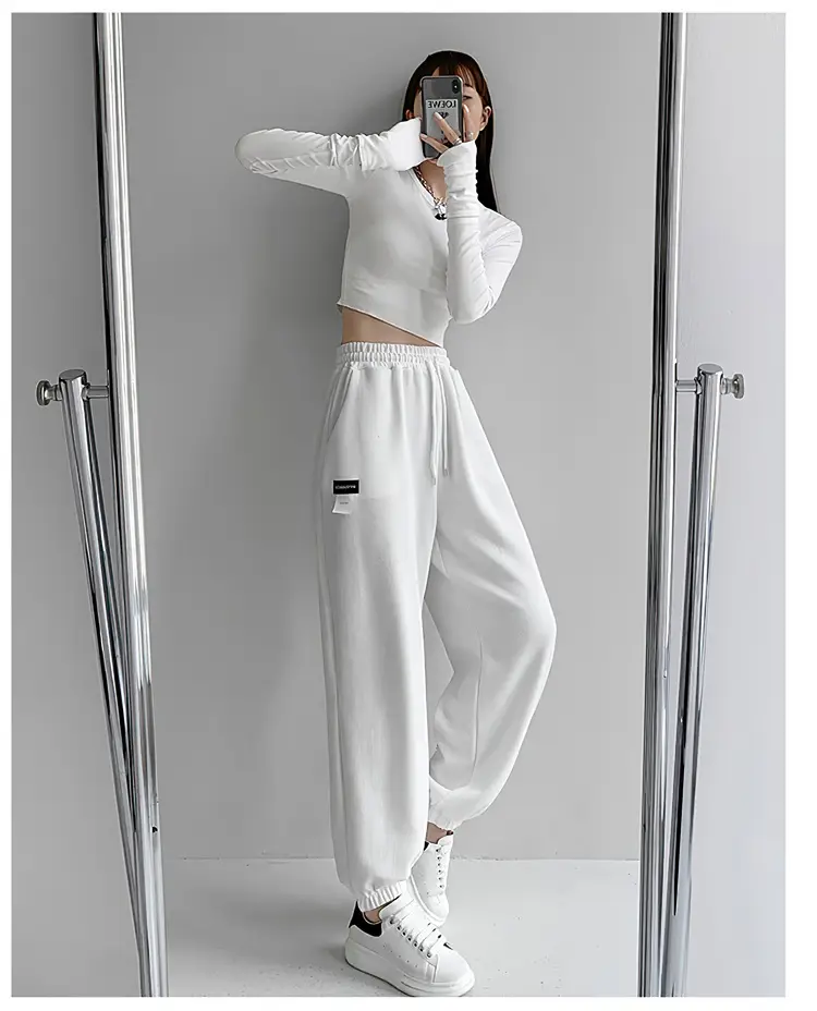 Women's 2024 Summer Sports Pants Grey Loose High Street — feature 7
