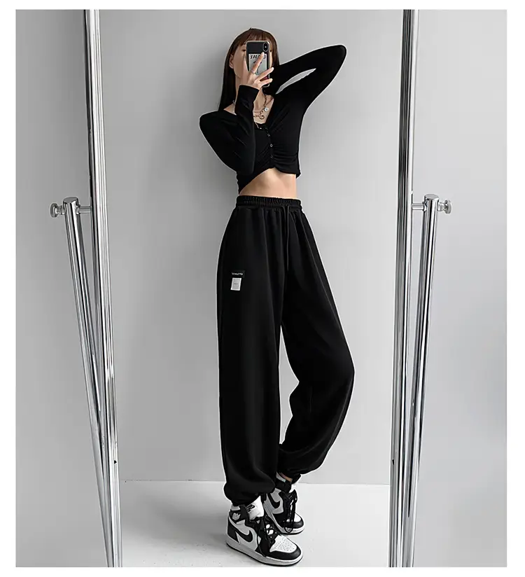Women's 2024 Summer Sports Pants Grey Loose High Street — feature 8