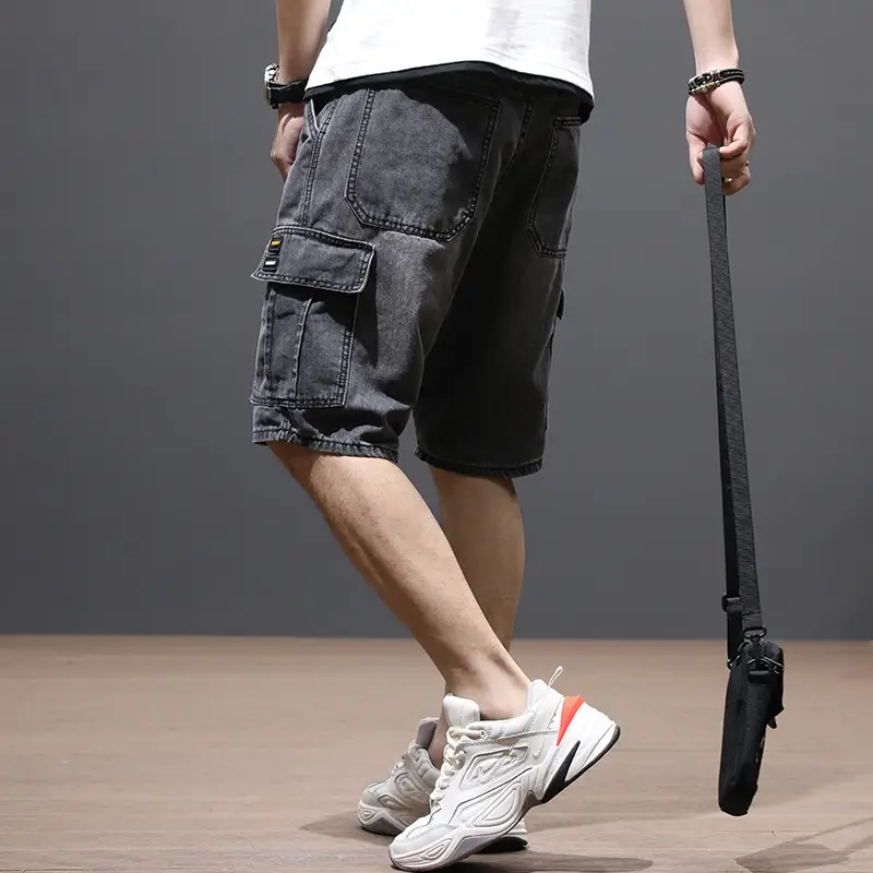 Men Denim Shorts Large Size Loose Fit Summer Wear - Image 8