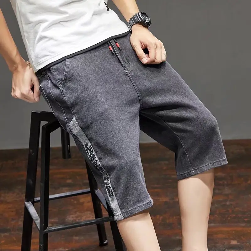 Men Denim Shorts Large Size Loose Fit Summer Wear - Image 4