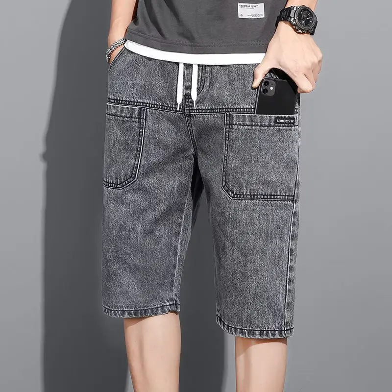Men Denim Shorts Large Size Loose Fit Summer Wear - Image 5