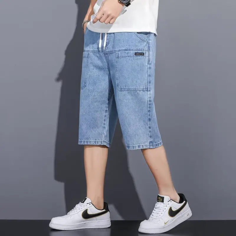 Men Denim Shorts Large Size Loose Fit Summer Wear - Image 6
