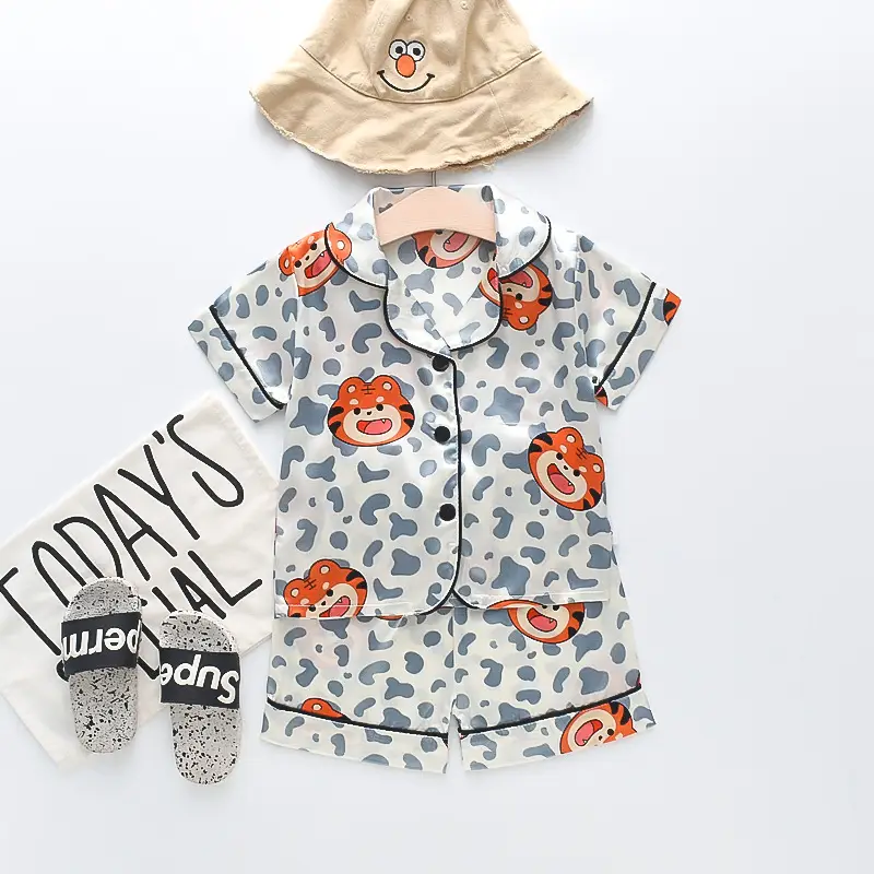 BB164 Mufu Rui Bear Pink Short Shirt Set
