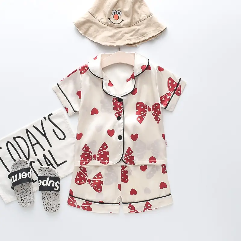 BB164 Mufu Rui Bear Pink Short Shirt Set