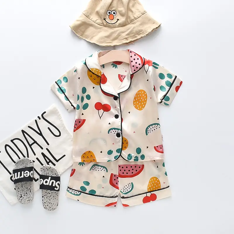 BB164 Mufu Rui Bear Pink Short Shirt Set