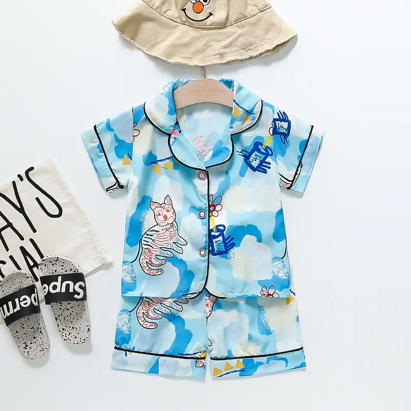BB164 Mufu Rui Bear Pink Short Shirt Set