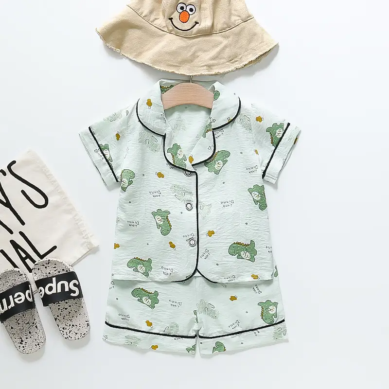 BB164 Mufu Rui Bear Pink Short Shirt Set