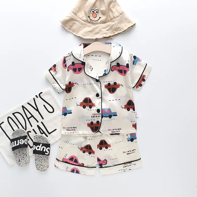 BB164 Mufu Rui Bear Pink Short Shirt Set