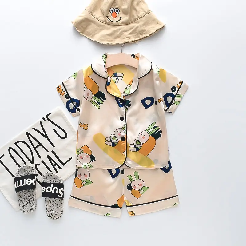 BB164 Mufu Rui Bear Pink Short Shirt Set