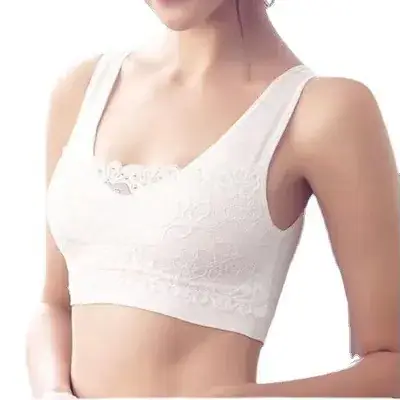 Purple Lace Sports Wireless Bra One-Piece Anti-Exposure