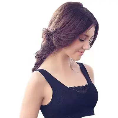 Purple Lace Sports Wireless Bra One-Piece Anti-Exposure