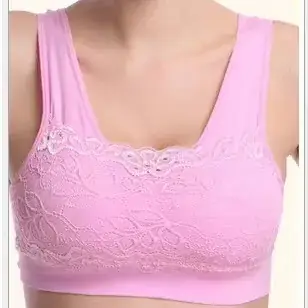 Purple Lace Sports Wireless Bra One-Piece Anti-Exposure