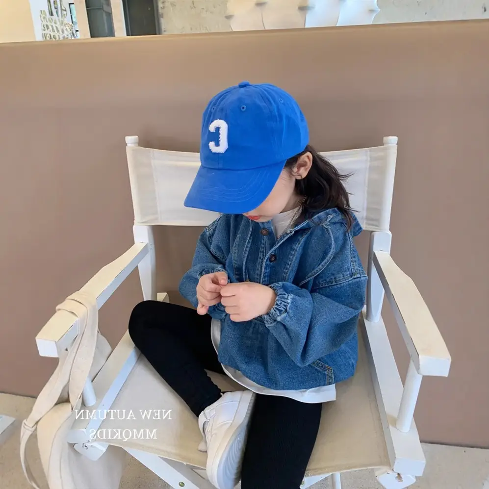 Girls Denim Hoodie 2024 Spring Autumn New Korean Style