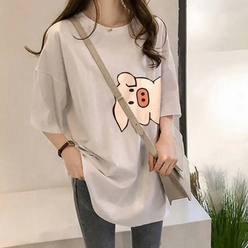 Pregnant Women's Blue Moon T-Shirt Loose Late Pregnancy Short Sleeve — feature 10
