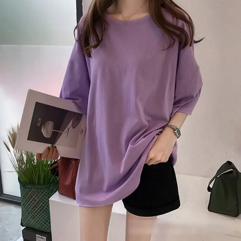 Pregnant Women's Blue Moon T-Shirt Loose Late Pregnancy Short Sleeve