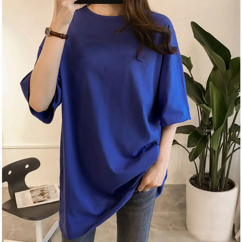 Pregnant Women's Blue Moon T-Shirt Loose Late Pregnancy Short Sleeve