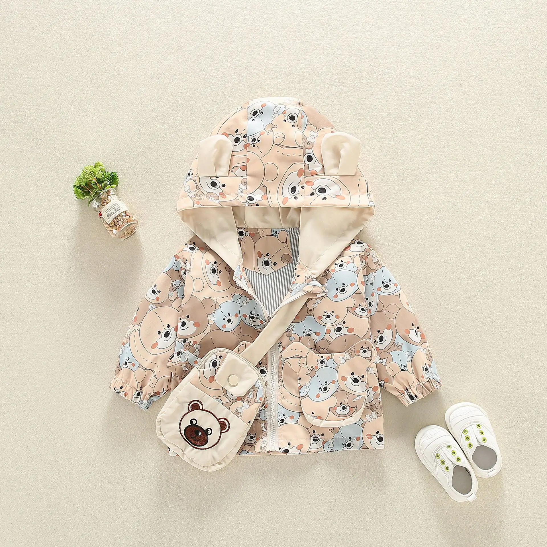 Kids Cartoon Hooded Windbreaker Coat 1-3Yr Boys - Image 2