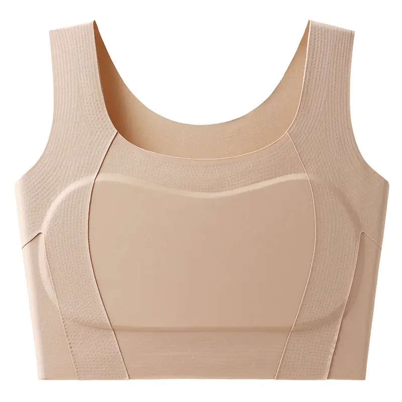 New seamless rimless underwear women gather comfortable one-piece latex bra sports yoga sleep bra