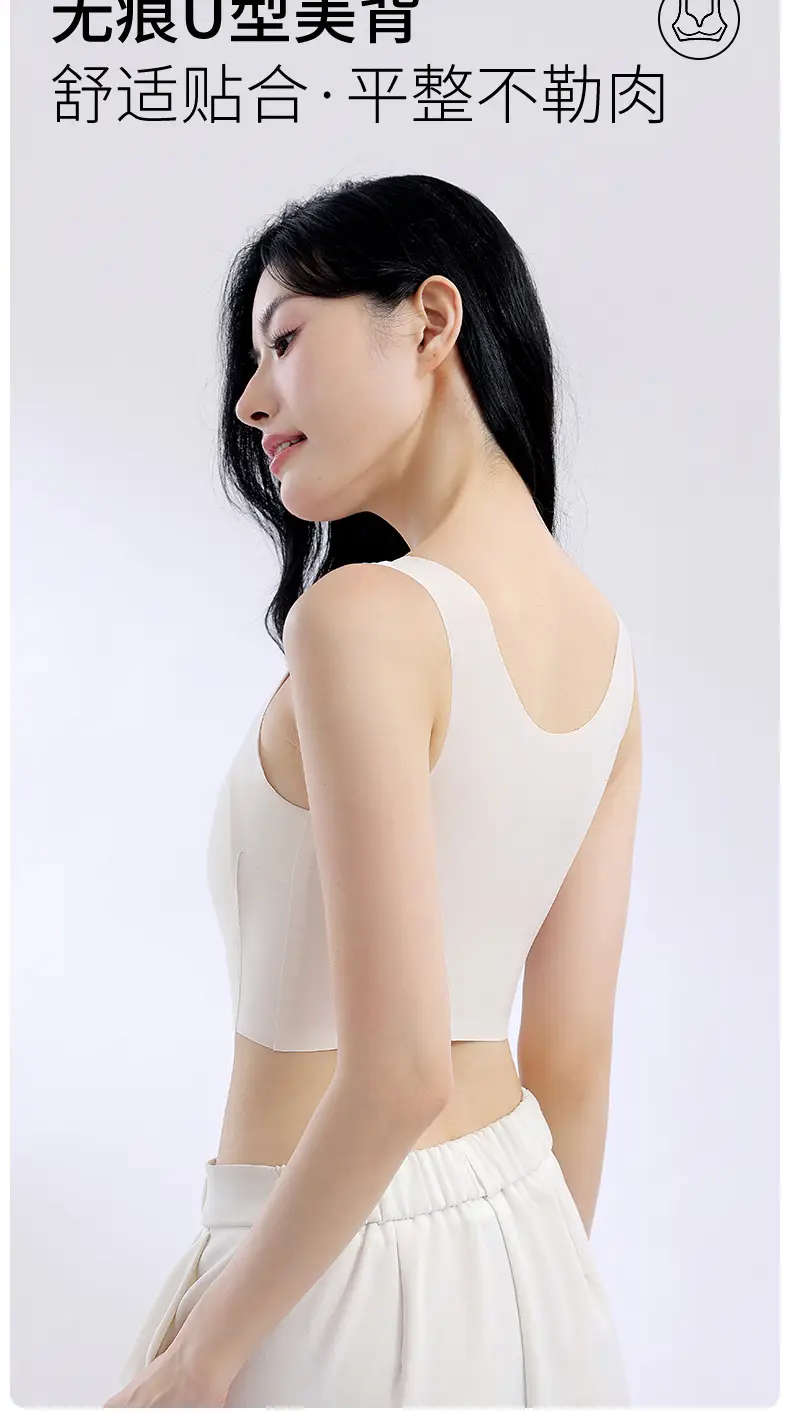 New seamless rimless underwear women gather comfortable one-piece latex bra sports yoga sleep bra — feature 8