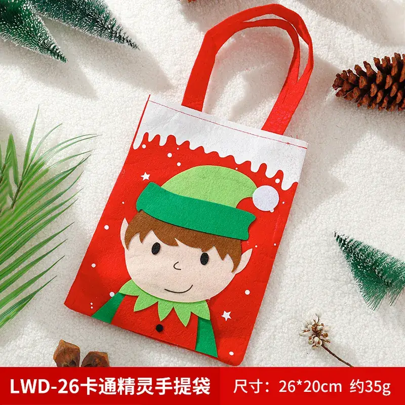 Christmas Elf Santa Claus Handbag Gift Bag Red 35cm - Image 3
