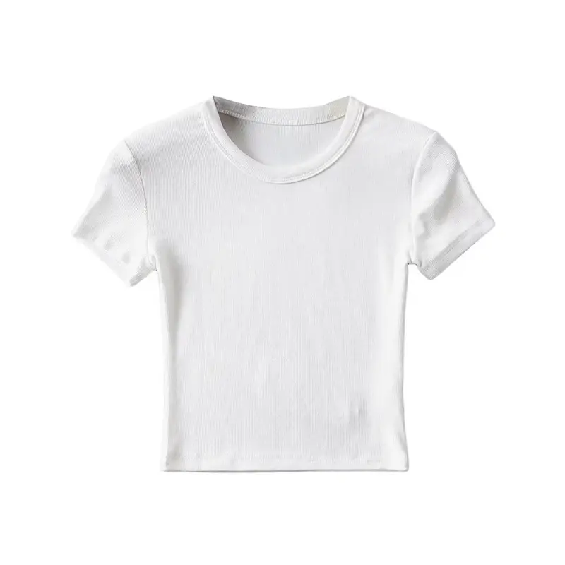 Women White Short Sleeve Stretch T-Shirt - Image 3
