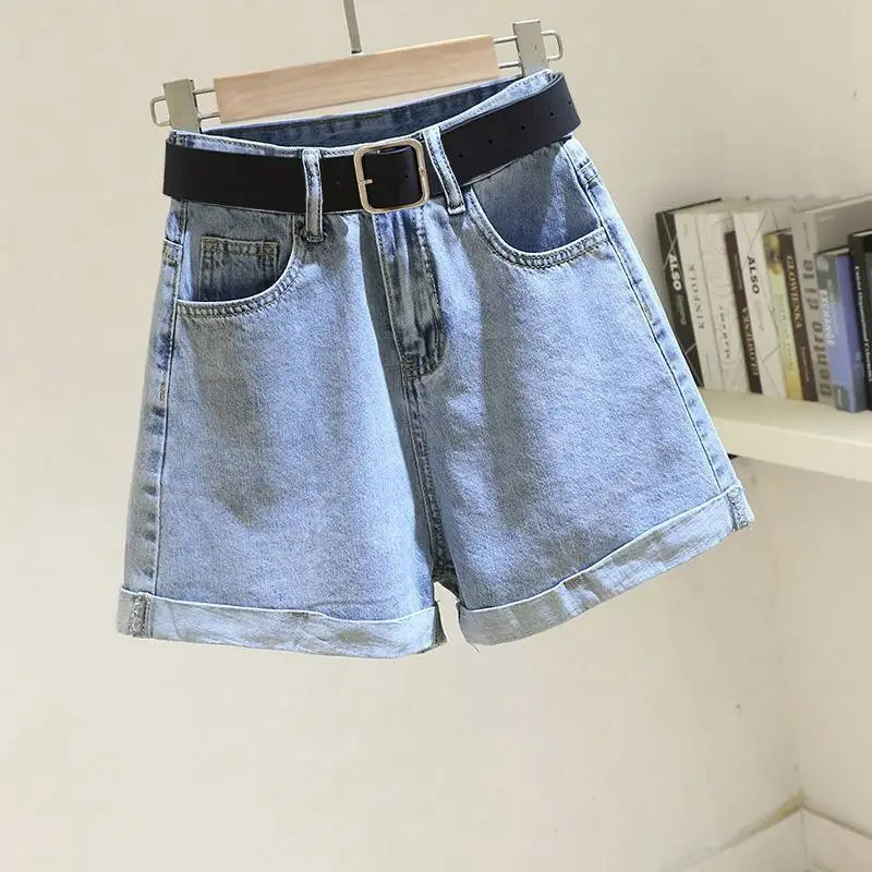 Black High-Waist Denim Shorts for Women - Image 3