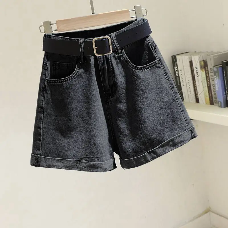 Black High-Waist Denim Shorts for Women - Image 4