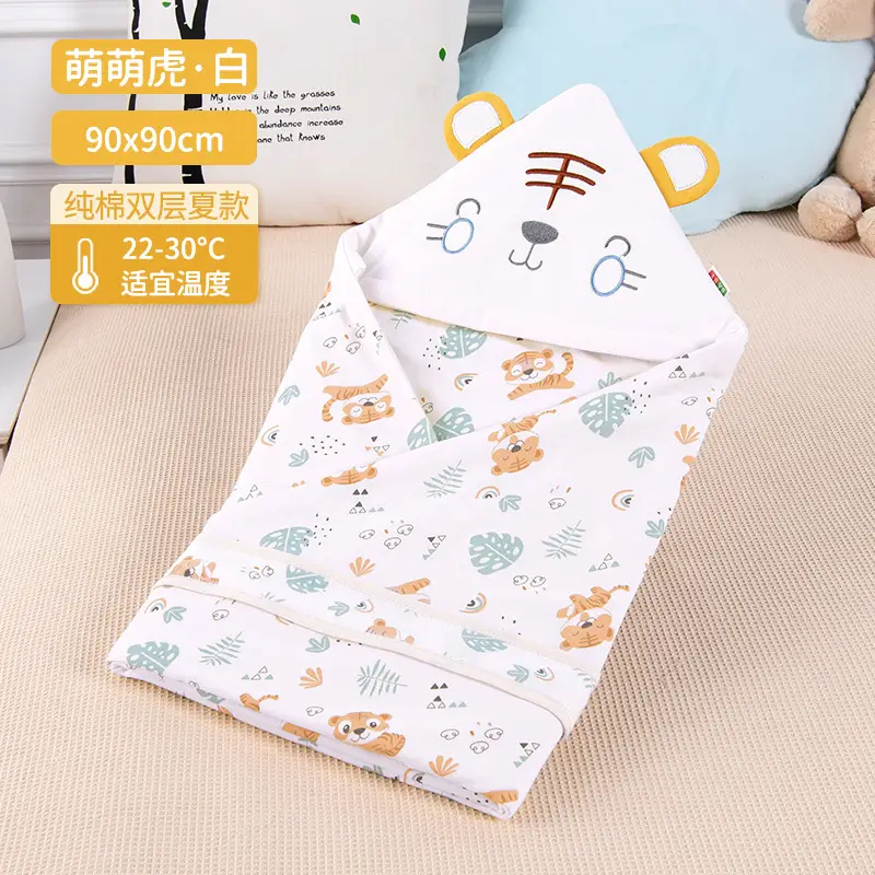 Newborn Sleep Sack 90x30cm Cotton Cat Print - Image 2