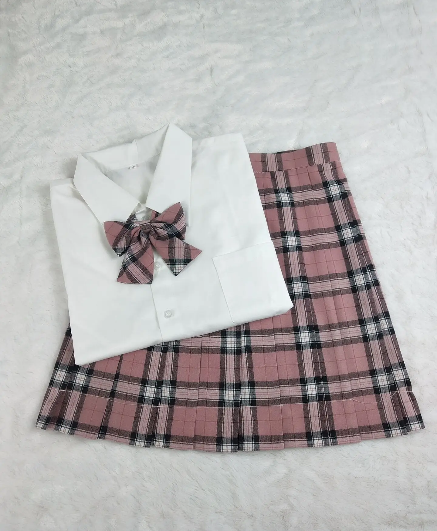Pink Plaid Bow Skirt for Girls - Image 4