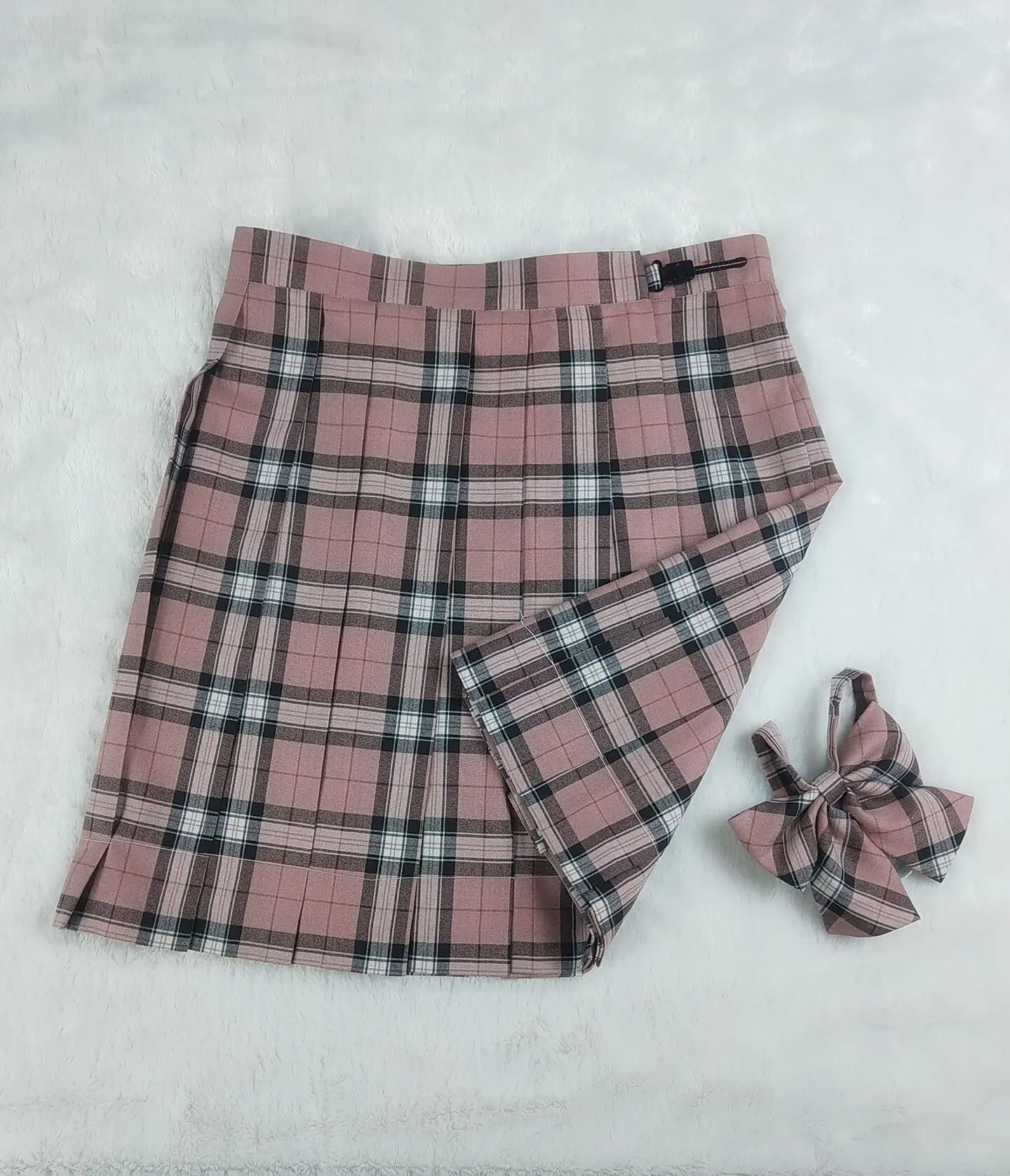 Pink Plaid Bow Skirt for Girls - Image 6