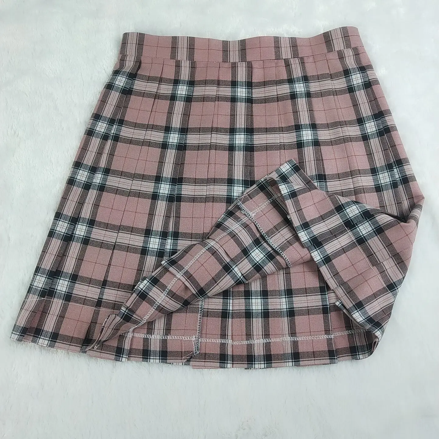 Pink Plaid Bow Skirt for Girls - Image 2