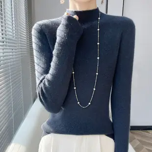 Women Green Knit Pullover Round Neck Slim Fit 2025 — feature 1