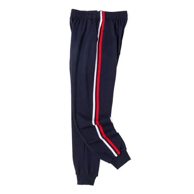 Children's Blue Sports Pants One Bar Two Bar School Pants Boys Girls Spring Autumn Big Children's School Uniform Pants for Primary School Students