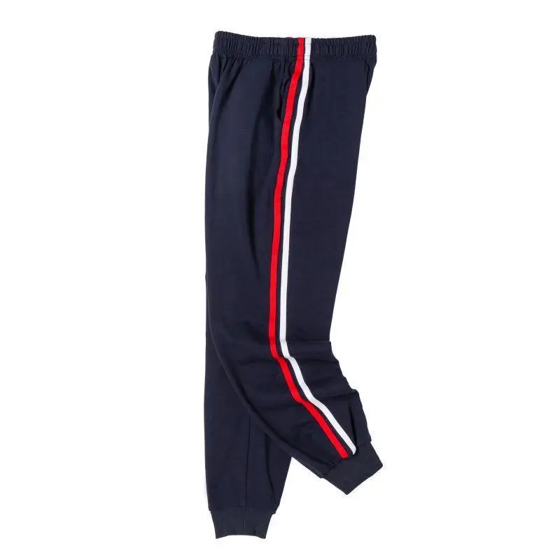 Children's Blue Sports Pants One Bar Two Bar School Pants Boys Girls Spring Autumn Big Children's School Uniform Pants for Primary School Students