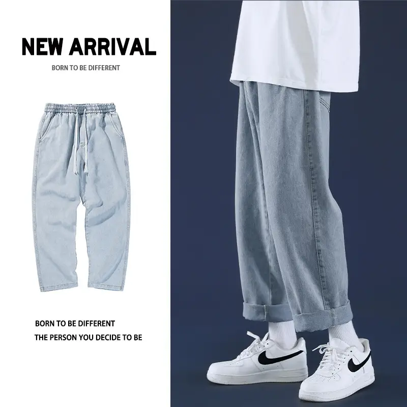 Men's Wide-leg Ankle Jeans Spring Autumn Loose Straight Fit - Image 6