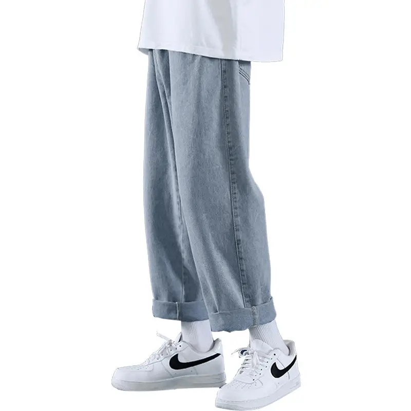 Men's Wide-leg Ankle Jeans Spring Autumn Loose Straight Fit - Image 9