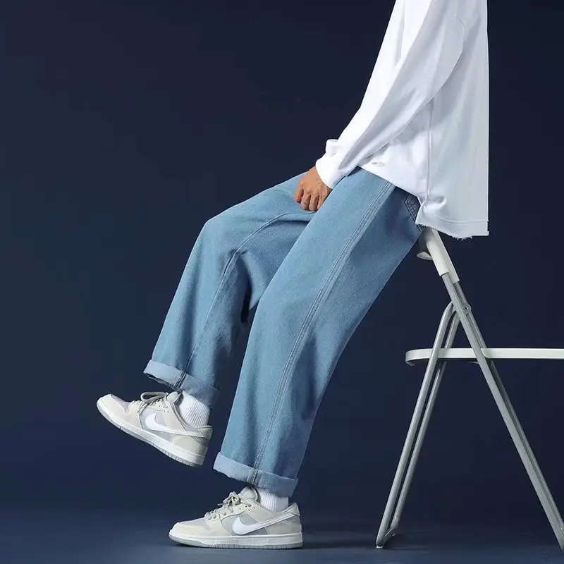 Men's Wide-leg Ankle Jeans Spring Autumn Loose Straight Fit - Image 3