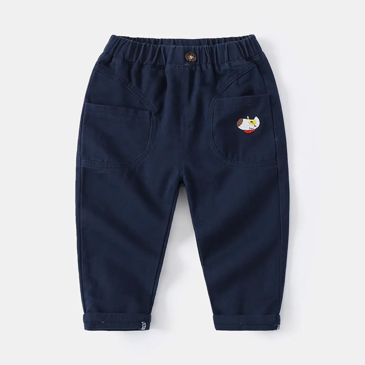 2023 Kids Green Casual Pants with Cartoon Patch - Image 3