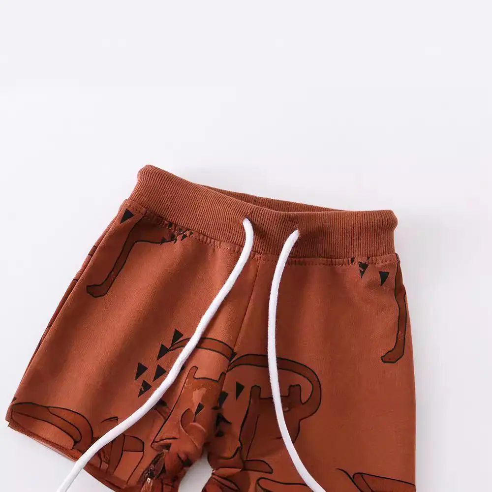 Cotton Printed Pants for Kids Brown Long Set - Image 2