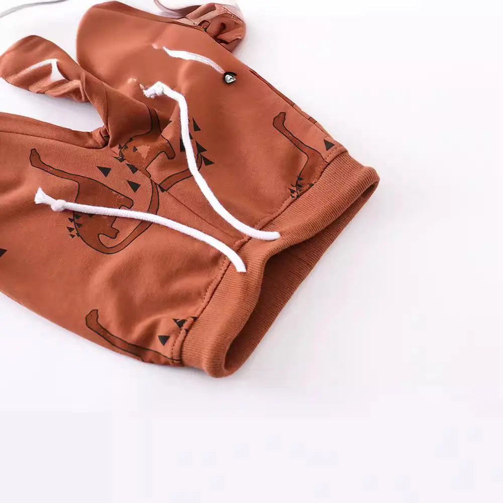 Cotton Printed Pants for Kids Brown Long Set - Image 4